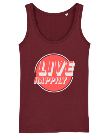 Live Happily Burgundy