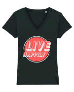 Live Happily Tricou mânecă scurtă guler V Damă Evoker