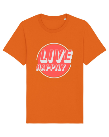 Live Happily Bright Orange