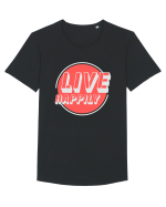 Live Happily Tricou mânecă scurtă guler larg Bărbat Skater