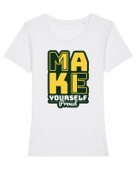 Make Yourself Proud Tricou mânecă scurtă guler larg fitted Damă Expresser
