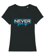 Never Give Up Tricou mânecă scurtă guler larg fitted Damă Expresser