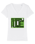 Stay Humble Tricou mânecă scurtă guler V Damă Evoker
