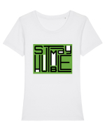 Stay Humble Tricou mânecă scurtă guler larg fitted Damă Expresser