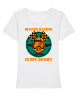 Motor Racing Is My Sport Tricou mânecă scurtă guler larg fitted Damă Expresser