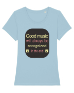 Good Music Tricou mânecă scurtă guler larg fitted Damă Expresser