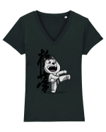 Karate Dog Tricou mânecă scurtă guler V Damă Evoker