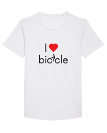 I Love Bicycle Tricou mânecă scurtă guler larg Bărbat Skater