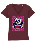 Ramen Panda Tricou mânecă scurtă guler V Damă Evoker