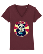 Ramen Panda Tricou mânecă scurtă guler V Damă Evoker