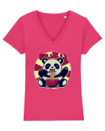 Ramen Panda Tricou mânecă scurtă guler V Damă Evoker