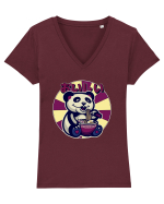 Ramen Panda Tricou mânecă scurtă guler V Damă Evoker