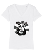 Ramen Panda Tricou mânecă scurtă guler V Damă Evoker