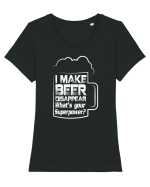BEER Tricou mânecă scurtă guler larg fitted Damă Expresser
