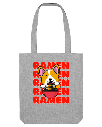 Kawaii Corgi Eating Ramen Heather Grey