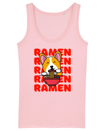 Kawaii Corgi Eating Ramen Cotton Pink