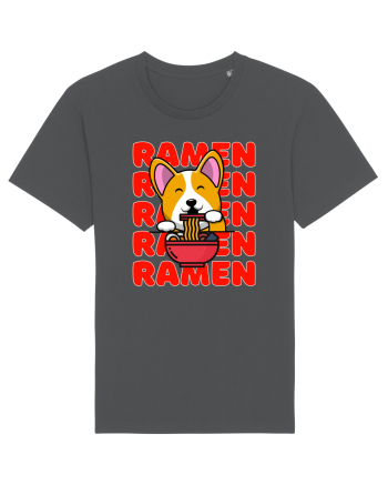 Kawaii Corgi Eating Ramen Anthracite