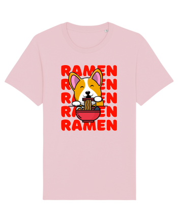 Kawaii Corgi Eating Ramen Cotton Pink