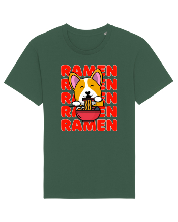 Kawaii Corgi Eating Ramen Bottle Green
