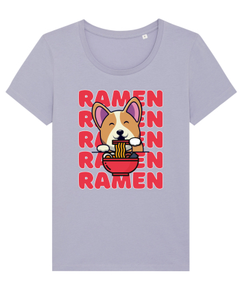 Kawaii Corgi Eating Ramen Lavender