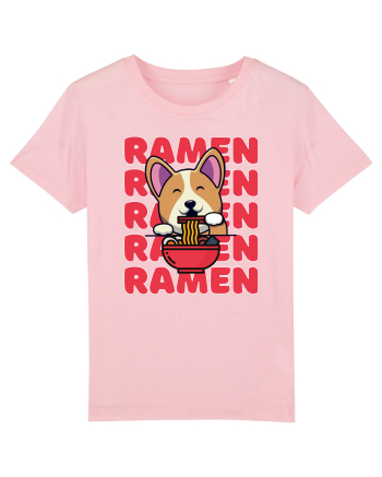 Kawaii Corgi Eating Ramen Cotton Pink