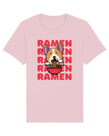 Kawaii Corgi Eating Ramen Cotton Pink