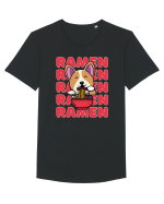 Kawaii Corgi Eating Ramen Tricou mânecă scurtă guler larg Bărbat Skater