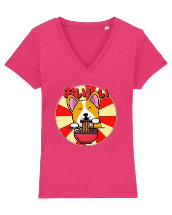 Kawaii Corgi Eating Ramen Raspberry