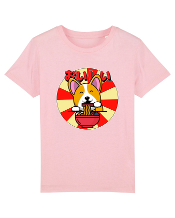 Kawaii Corgi Eating Ramen Cotton Pink