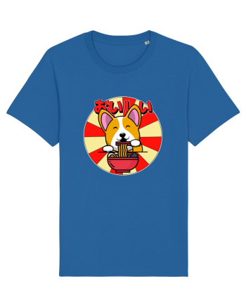 Kawaii Corgi Eating Ramen Royal Blue