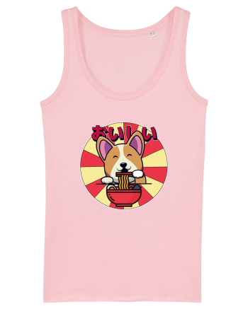 Kawaii Corgi Eating Ramen Cotton Pink