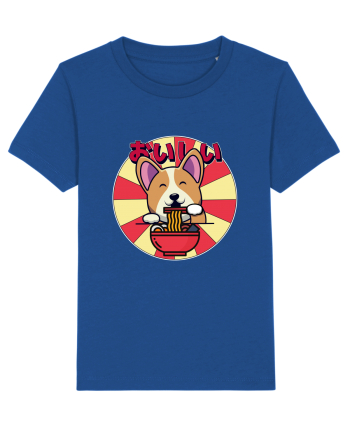 Kawaii Corgi Eating Ramen Majorelle Blue