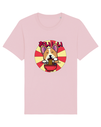 Kawaii Corgi Eating Ramen Cotton Pink
