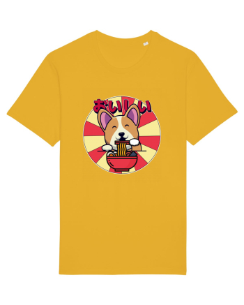 Kawaii Corgi Eating Ramen Spectra Yellow