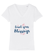 Count your blessings Tricou mânecă scurtă guler V Damă Evoker