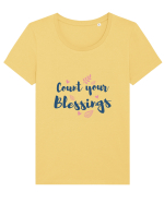 Count your blessings Tricou mânecă scurtă guler larg fitted Damă Expresser