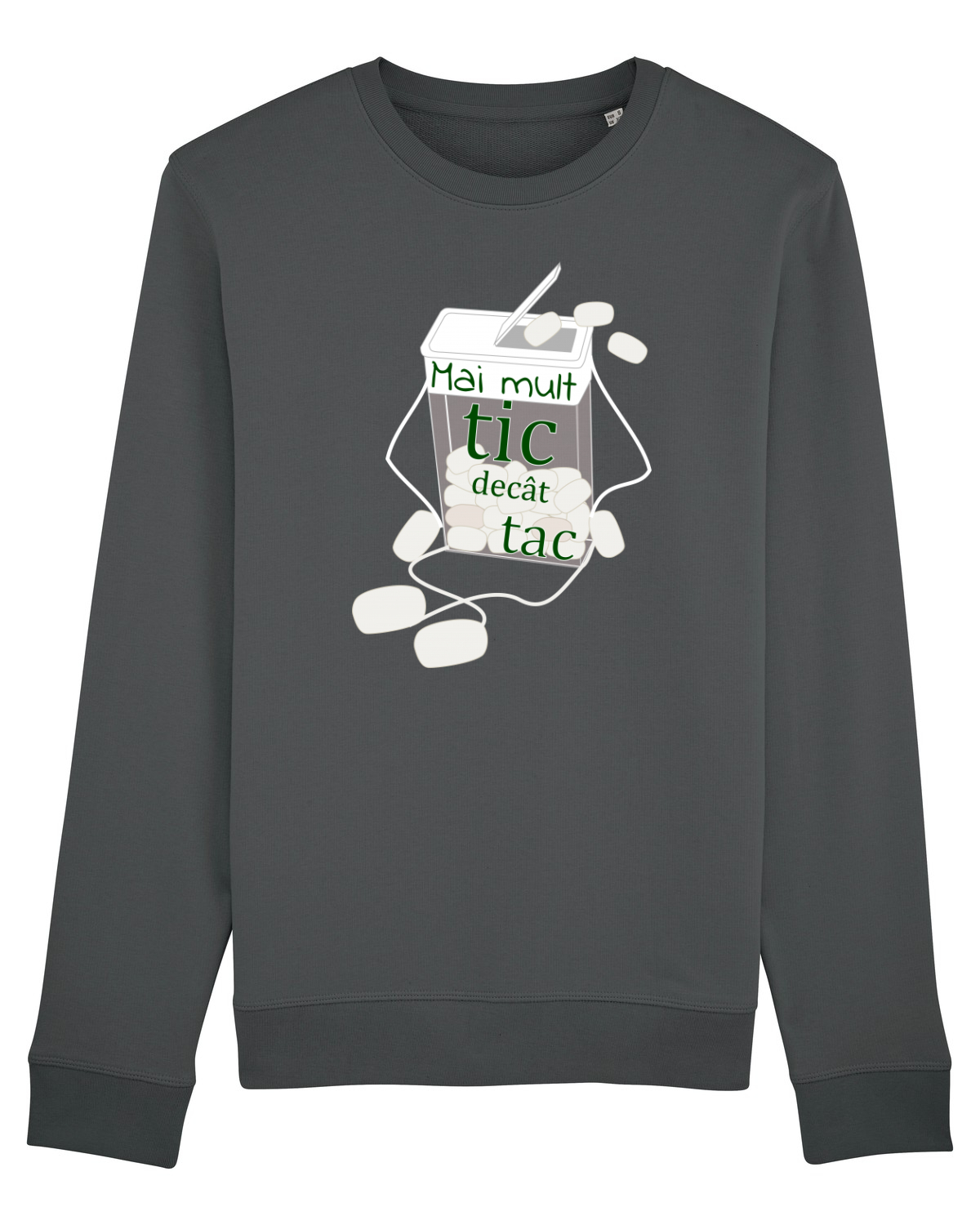 Bluză mânecă lungă Unisex Rise Anthracite