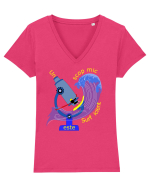 Un scop mic este surficient Tricou mânecă scurtă guler V Damă Evoker