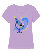 Un scop mic este surficient Tricou mânecă scurtă guler larg fitted Damă Expresser