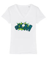 Boom! Fuck you! Tricou mânecă scurtă guler V Damă Evoker