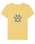 Place / Pwace your paw here Tricou mânecă scurtă guler larg fitted Damă Expresser
