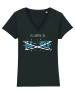Cu capul în nori Tricou mânecă scurtă guler V Damă Evoker