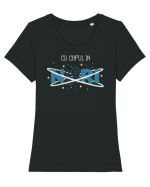 Cu capul în nori Tricou mânecă scurtă guler larg fitted Damă Expresser