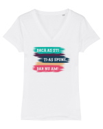 Dar nu am! Tricou mânecă scurtă guler V Damă Evoker