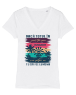Luminează! Tricou mânecă scurtă guler V Damă Evoker