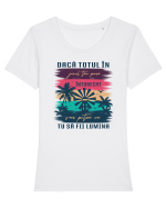 Luminează! Tricou mânecă scurtă guler larg fitted Damă Expresser