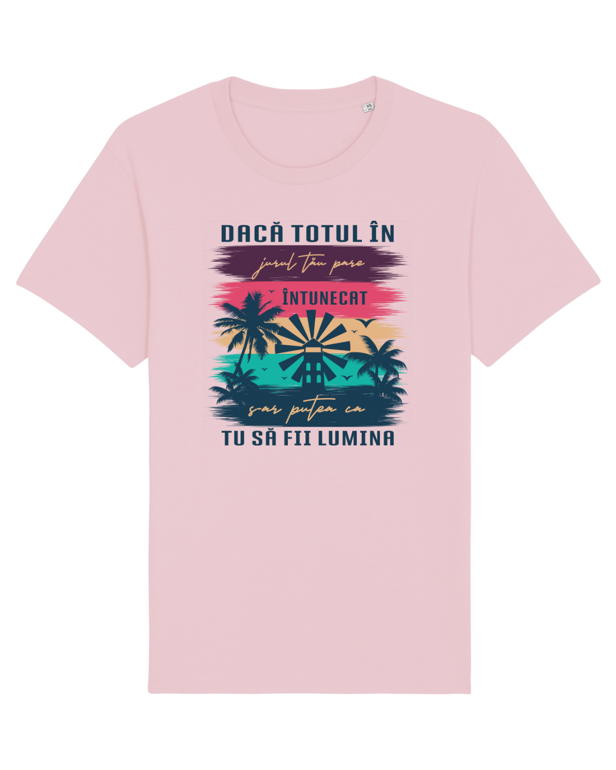 Tricou mânecă scurtă Unisex Rocker Cotton Pink