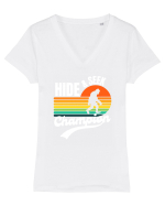 Retro Bigfoot Tricou mânecă scurtă guler V Damă Evoker