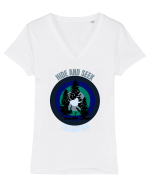 Retro Bigfoot Tricou mânecă scurtă guler V Damă Evoker
