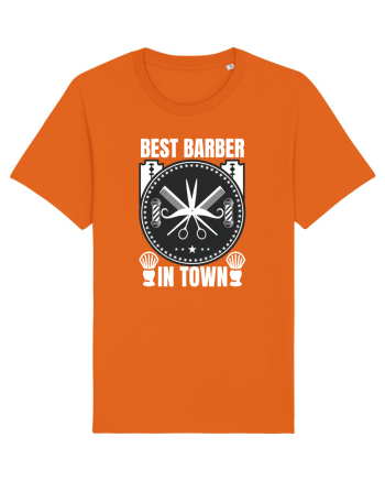 Best Barber In Town Bright Orange